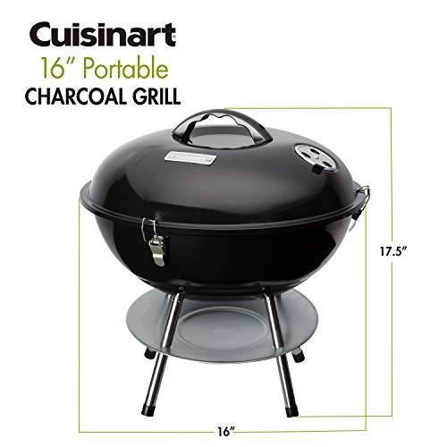 Cuisinart CCG-216 Portable Charcoal Grill, 16", Black - Grill Parts America