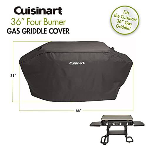 Cuisinart CGC-360 4-Burner Gas Griddle, 36" Grill Cover, Black - Grill Parts America