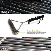 Cuisinart Tri-Wire Grill Cleaning Brush, 12-Inch, Black/Silver - Grill Parts America