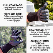 Cuisinart CGM-200 Full Coverage Heat Resistant Grill Gloves, Black - Grill Parts America