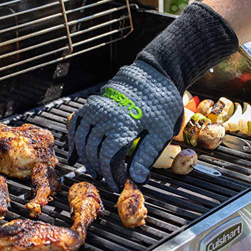Cuisinart CGM-200 Full Coverage Heat Resistant Grill Gloves, Black - Grill Parts America