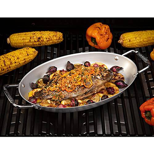Cuisinart CNPO-700 Non-Stick Oval Grilling Pan, Stainless Steel - Grill Parts America