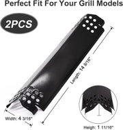 Grill Replacement Parts for Nexgrill 720-0864 720-0864M 720-0830H 720-0896B, 720-0882A Gas Grill, 2-Pack Porcelain Steel Heat Plate Shields Burner for Nexgrill 2 Burner 720-0864 Parts