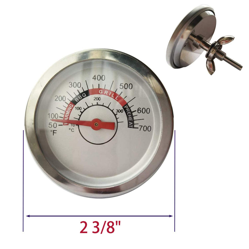 Bbq-Element Grill Thermometer Heat Indicator Replacement for Charbroil 463449914, 463241113, 463268107, Temperature Gauge for Brinkmann 810-3660-S Grill Models.