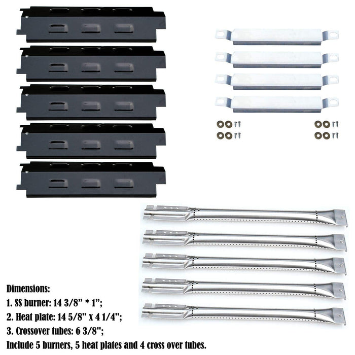 Direct store Parts Kit (5-Pack) Repair Kit Replacement 6 Burner Gas Grill Stainless Steel Burners, Crossover Tubes & Porcelain Steel Heat Plates - Grill Parts America