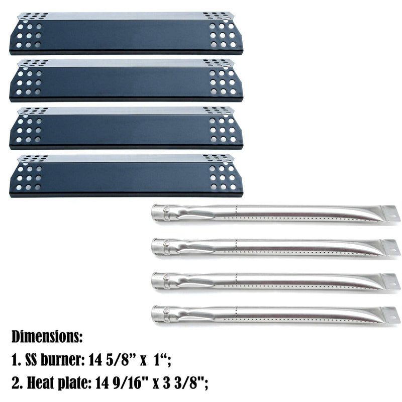 Direct Store Parts Kit DG142 Nexgrill (Stainless Steel Burner + Porcelain Steel Heat Plate) - Grill Parts America