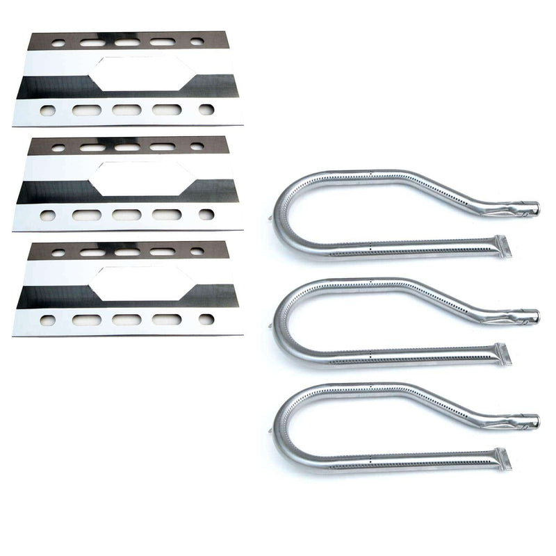 Direct Store Parts Kit ReplacementGas Grill Burner and Heat Plate - 3 Pack (Stainless Steel Burner + Stainless Steel Heat Plate) - Grill Parts America