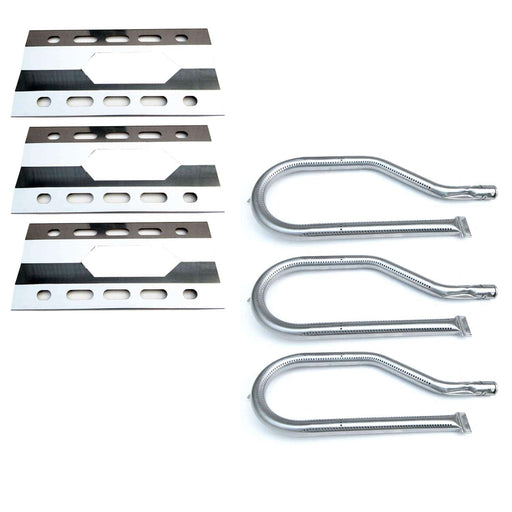 Direct Store Parts Kit ReplacementGas Grill Burner and Heat Plate - 3 Pack (Stainless Steel Burner + Stainless Steel Heat Plate) - Grill Parts America