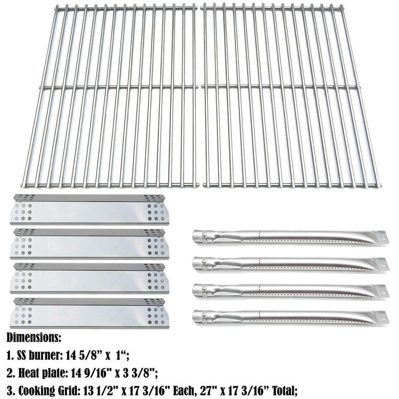 Direct Store Parts Kit (Stainless Steel Burner + Stainless Steel Heat Plate + Solid Stainless Steel Cooking Grid) - Grill Parts America