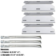 Direct store Parts Kit DG105 Replacement Charmglow 3 Burner Gas Grill Burners & Heat Plates (Stainless Steel Burner + Stainless Steel Heat Plate) - Grill Parts America