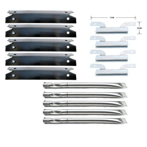 Direct Store Parts Kit DG132 Replacement Gas Grill Parts Kit (Stainless Steel Burner + Stainless Steel Carry-Over Tubes + Porcelain Steel Heat Plate) - Grill Parts America