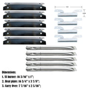 Direct Store Parts Kit DG132 Replacement Gas Grill Parts Kit (Stainless Steel Burner + Stainless Steel Carry-Over Tubes + Porcelain Steel Heat Plate) - Grill Parts America