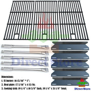 Direct Store Parts Kit DG180 Replacement Perfect Flame 5 Burner (SS Burner + Porcelain Steel Heat Plate + Porcelain Cast Iron Cooking Grid) - Grill Parts America