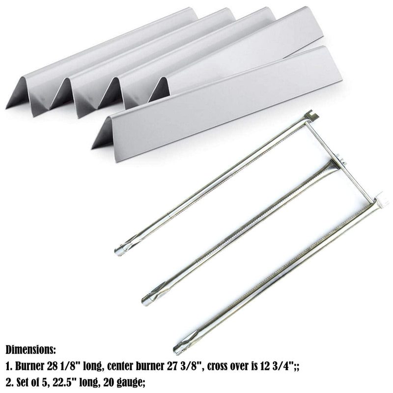 Direct store Parts Kit DG230 Replacement Weber Genesis Silver/Gold B&C, Spirit 700 Grill Burner & Heat Plate (SS Burner + SS Heat Plates) - Grill Parts America