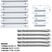 Direct store Parts Kit Replacement Gas Grill Brinkmann (Stainless Steel Burner + Stainless Steel Carry-Over Tubes + Stainless Steel Heat Plate) - Grill Parts America