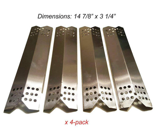 SH0371(4-pack) Stainless Steel Heat Plate Replacement for Gas Grill Model Master Forge 1010037, 1010048 - Grill Parts America