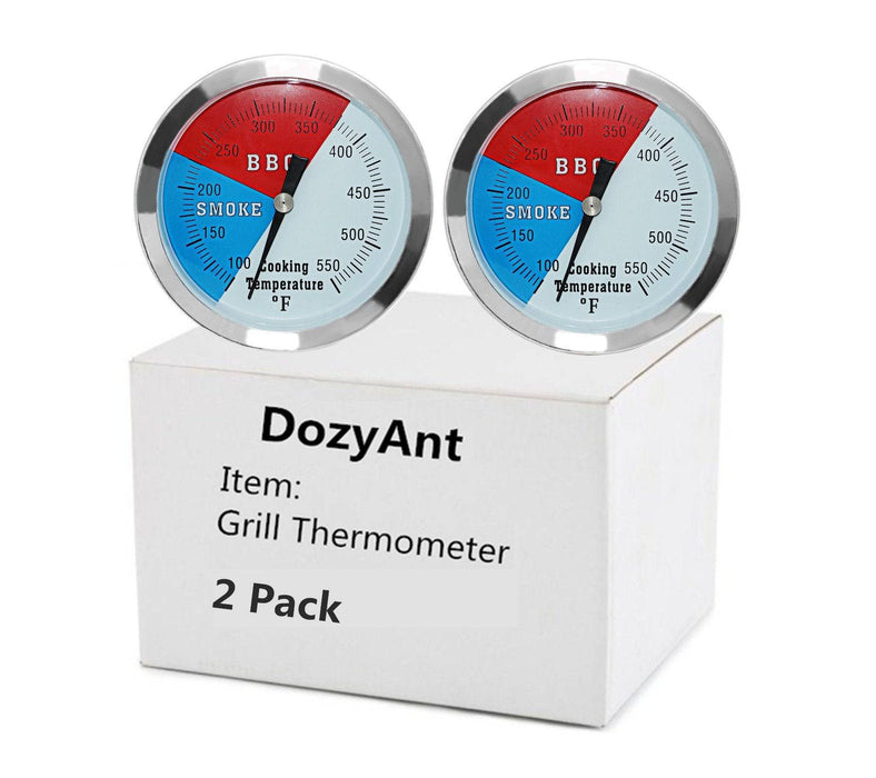 2 Temperature Gauge Thermometer for Barbecue BBQ Grill Smoker Pit