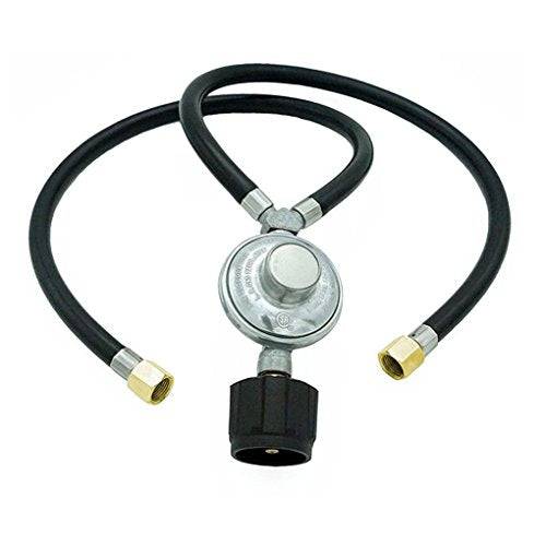 DOZYANT 2 Feet Y Splitter Two Hose Low Pressure Propane Regulator Connection Kit for Most LP LPG Gas Grill, Heater and Fire Pit Table, Fit Type 1 (QCC-1), 3/8" Flare Swivel Fitting - Grill Parts America