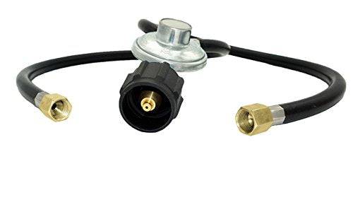 DOZYANT 2 Feet Y Splitter Two Hose Low Pressure Propane Regulator Connection Kit for Most LP LPG Gas Grill, Heater and Fire Pit Table, Fit Type 1 (QCC-1), 3/8" Flare Swivel Fitting - Grill Parts America