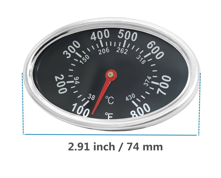 DOZYANT Stainless Steel Lid Thermometer Gas Grill Temperature Gauge Heat Indicator 22551 Nexgrill - Grill Parts America