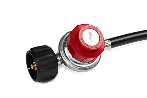 5 ft 0-20 PSI Adjustable High Pressure Propane Regulator with Hose - Grill Parts America