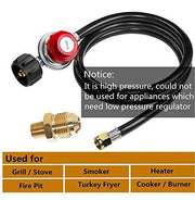 5 ft 0-20 PSI Adjustable High Pressure Propane Regulator with Hose - Grill Parts America