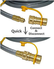 DOZYANT 12 Feet 3/8 inch ID Natural Gas Grill Hose with Quick Connect Propane Gas Hose Assembly - Grill Parts America