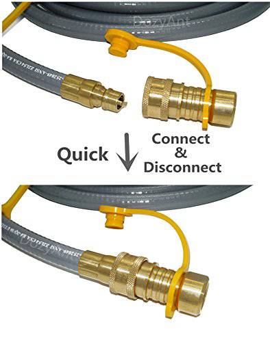 DOZYANT 12 Feet 3/8 inch ID Natural Gas Grill Hose with Quick Connect Propane Gas Hose Assembly - Grill Parts America