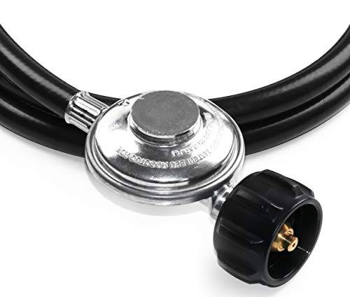 DOZYANT 12 Feet Quick Connect Propane Hose with Regulator Replacement for Olympian 5100, 5500 RV Grill Parts and Other Low Pressure LP Gas Grill, Heater, 1/4" Female Quick Connect Adapter x Acme Nut - Grill Parts America