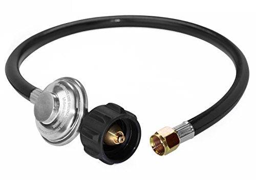 DOZYANT 2 Foot Propane Regulator and Hose QCC1 Hose and Regulator for Most LP Gas Grills 3/8" Female Flare Nut - Grill Parts America