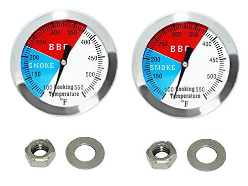 DOZYANT 2 Inch Barbecue Charcoal Grill Smoker Temperature Gauge Pit BBQ Thermometer Fahrenheit and Heat Indicator, 2-Pack - Grill Parts America