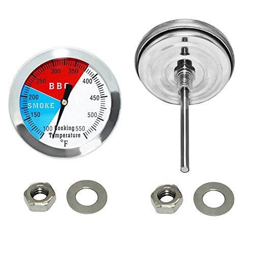 DOZYANT 2 Inch Barbecue Charcoal Grill Smoker Temperature Gauge Pit BBQ Thermometer Fahrenheit and Heat Indicator, 2-Pack - Grill Parts America