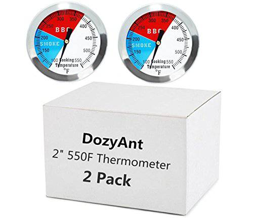 DOZYANT 2 Inch Barbecue Charcoal Grill Smoker Temperature Gauge Pit BBQ Thermometer Fahrenheit and Heat Indicator, 2-Pack - Grill Parts America