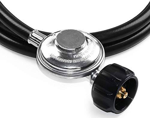 DOZYANT 6 Feet Quick Connect Propane Hose with Regulator Replacement for Olympian 5100, 5500 RV Grill Parts and Other Low Pressure LP Gas Grill, Heater, 1/4" Female Quick Connect Adapter x Acme Nut - Grill Parts America