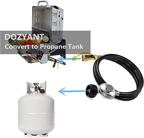 DOZYANT 6 Feet Quick Connect Propane Hose with Regulator Replacement for Olympian 5100, 5500 RV Grill Parts and Other Low Pressure LP Gas Grill, Heater, 1/4" Female Quick Connect Adapter x Acme Nut - Grill Parts America