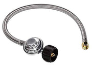 DOZYANT SS 2 Feet Universal QCC1 Low Pressure Propane Regulator Replacement with Stainless Steel Braided Hose - Grill Parts America