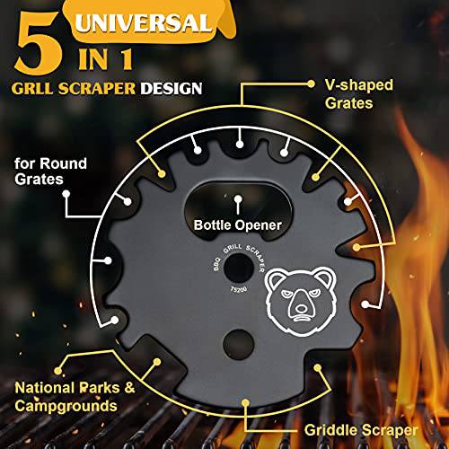 BBQ Grill Scraper Stocking Stuffers - Grate Grilling and Bottle Opener - Grill Parts America