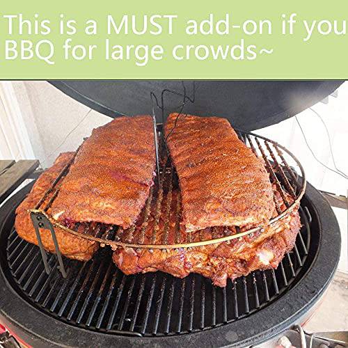 Dracarys Grill Stack Rack for Big Green Egg Stainless Steel BBQ Lover Gifts Fit Large & XL Big Green Egg, Kamado Joe,18" or Bigger Diameter Grill,Increase Grilling Surface - Grill Parts America