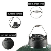 Dracarys Cast Iron Vented Chimney Cap for Big Green Egg Dual Function Metal Top - Grill Parts America