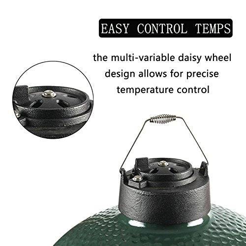Dracarys Cast Iron Vented Chimney Cap for Big Green Egg Dual Function Metal Top - Grill Parts America