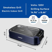 Indoor Grill  Electric Smokeless Grill Portable Korean BBQ, Blue