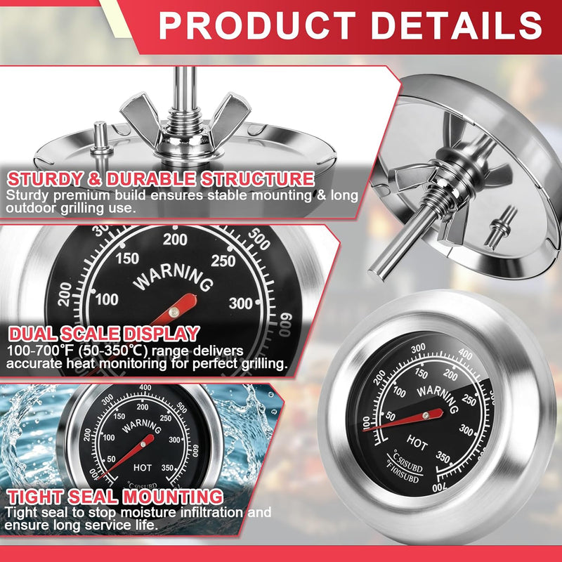 3" Temp Gauge for Dyna Glo,Master Forge,Cuisinart,Stok,Uniflame,Backyard