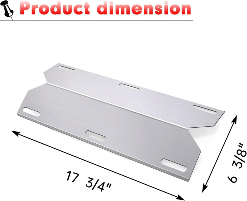 17 3/4" Gas Grill Replacement Parts Grill Burner Cover Heat Shield Heat Plates for Jenn-Air 720-0061, 720-0062, 720-0150, 720-0336, Glen Canyon, Nexgrill 720-0150, Costco Kirkland Models