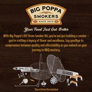 Big Poppa’S DIY Drum Smoker Kit – BBQ Smoker System for 55 Gallon Drums