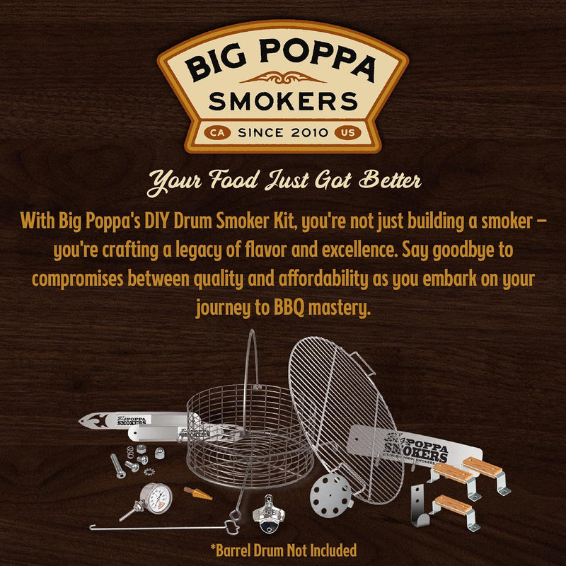 Big Poppa’S DIY Drum Smoker Kit – BBQ Smoker System for 55 Gallon Drums