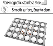 Grill Briquette Tray Grill Heat Plates for Alfresco Grill ALX2-30C, ALX2-42C, ALX2-42RFG, ALX2-56, ALX2-56BFG, 17.8125" Stainless Steel BBQ Heat Shield Flame Tamer with 72 Ceramic Briquettes