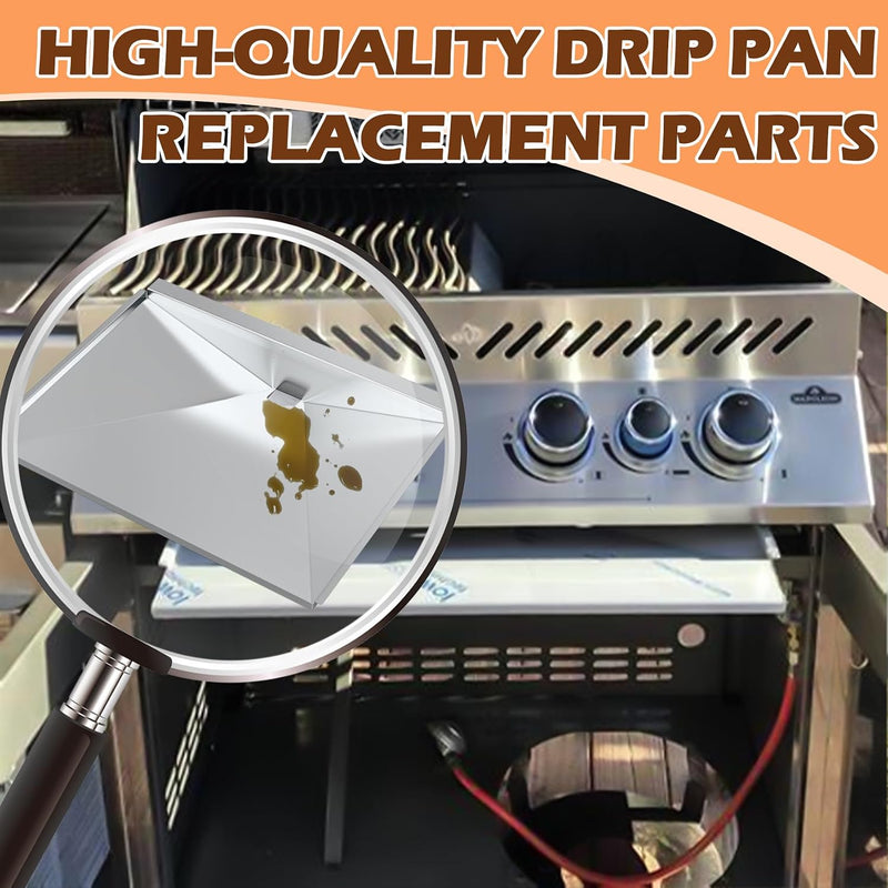 Grease Tray Replacement for Napoleon Legend LEX 485 485RSIB Series Grill Replacement Parts, Grill BBQ Drip Pan Tray for Napoleon N010-0501-M01 N010-0501-M05 Grill Grease Catcher Accessories