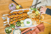 Napoleon Rotisserie Shish-Kebab Skewer Set - Fits Most Spit Rods, 6 Skewers, 2 Rotisserie Plates, Does Not Include Rotisserie