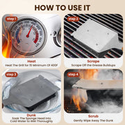 Bristle Free Grill Brush, Safe BBQ Cleaner with Stainless Steel Scraper for Outdoor Grill
