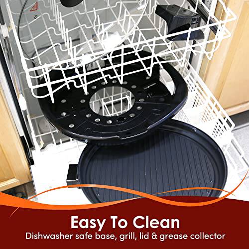 Elite Gourmet EMG-980B Smokeless Electric Tabletop Grill 14", Black - Grill Parts America